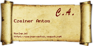 Czeiner Antos névjegykártya